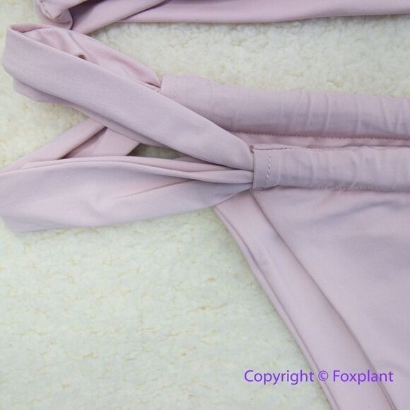 New! Set! Stone Fox Swim lele knotted bandeau top bijou bottoms, size L. - Picture 5 of 11